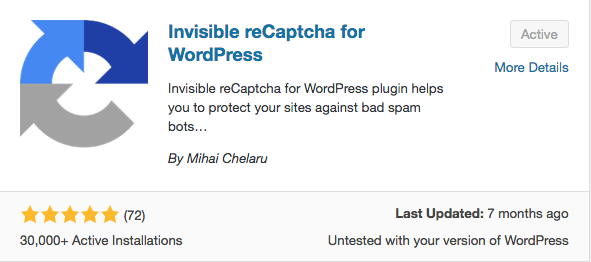 Install Invisible reCAPTCHA for WordPress plugin