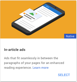 Select In-article ads 