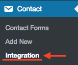 Select Integration from Contact Form 7 menu