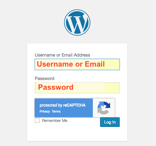 WordPress login with Invisible reCAPTCHA